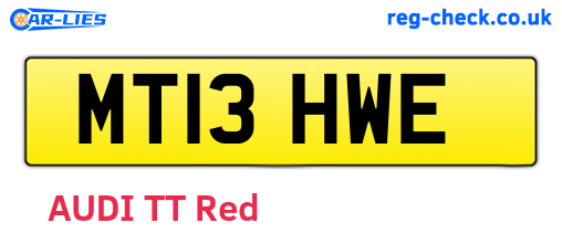 MT13HWE are the vehicle registration plates.