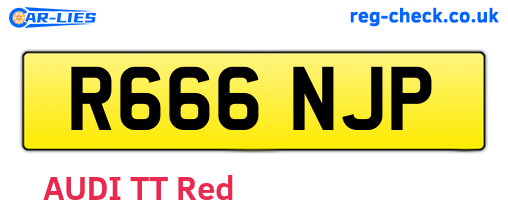 R666NJP are the vehicle registration plates.