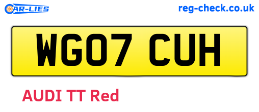 WG07CUH are the vehicle registration plates.