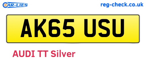 AK65USU are the vehicle registration plates.