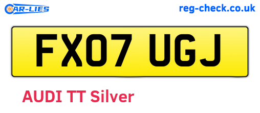 FX07UGJ are the vehicle registration plates.