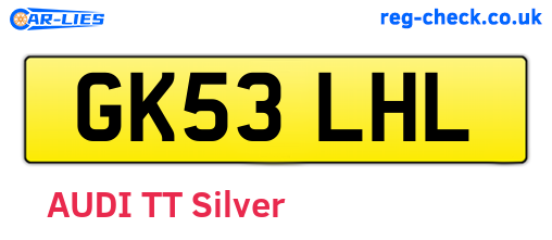 GK53LHL are the vehicle registration plates.