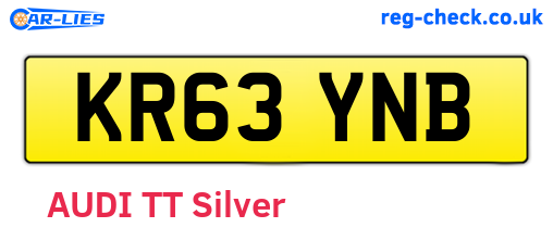 KR63YNB are the vehicle registration plates.