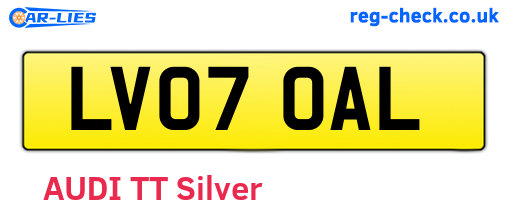 LV07OAL are the vehicle registration plates.