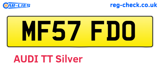 MF57FDO are the vehicle registration plates.