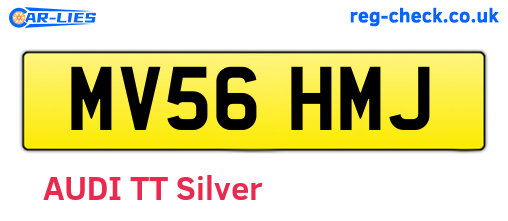 MV56HMJ are the vehicle registration plates.