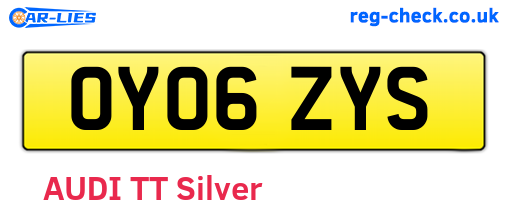 OY06ZYS are the vehicle registration plates.