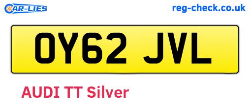 OY62JVL are the vehicle registration plates.