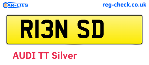 R13NSD are the vehicle registration plates.
