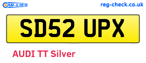 SD52UPX are the vehicle registration plates.