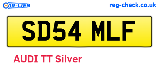 SD54MLF are the vehicle registration plates.