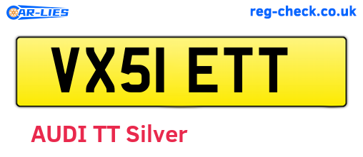 VX51ETT are the vehicle registration plates.