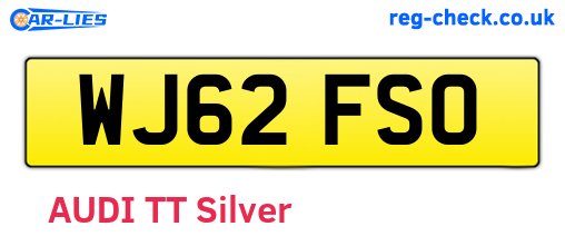 WJ62FSO are the vehicle registration plates.