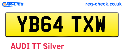 YB64TXW are the vehicle registration plates.