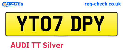 YT07DPY are the vehicle registration plates.