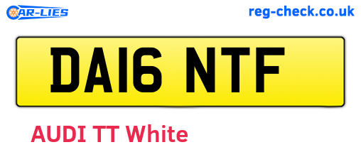 DA16NTF are the vehicle registration plates.