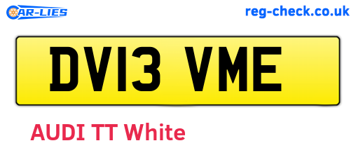 DV13VME are the vehicle registration plates.