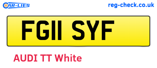 FG11SYF are the vehicle registration plates.