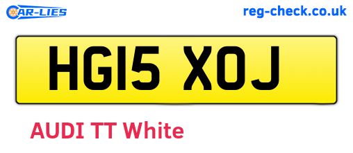 HG15XOJ are the vehicle registration plates.
