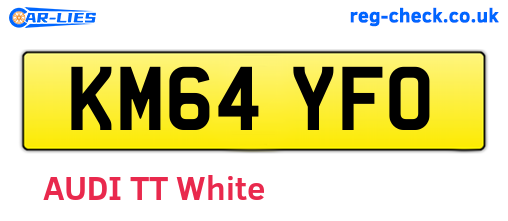 KM64YFO are the vehicle registration plates.