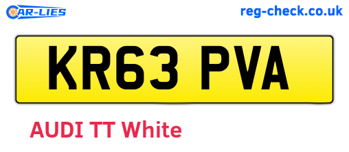 KR63PVA are the vehicle registration plates.