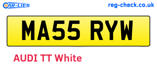 MA55RYW are the vehicle registration plates.