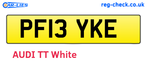 PF13YKE are the vehicle registration plates.