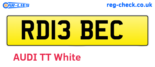 RD13BEC are the vehicle registration plates.