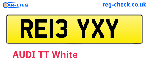 RE13YXY are the vehicle registration plates.