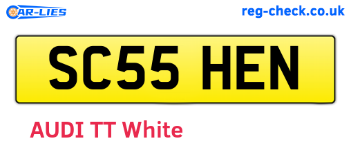 SC55HEN are the vehicle registration plates.