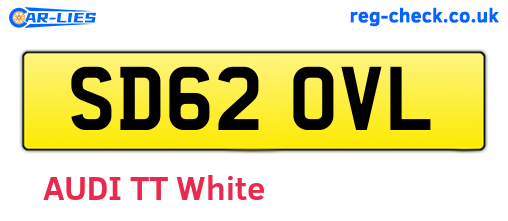 SD62OVL are the vehicle registration plates.