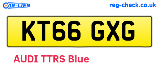 KT66GXG are the vehicle registration plates.