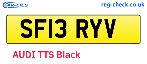 SF13RYV are the vehicle registration plates.