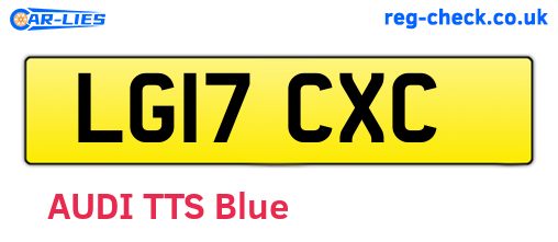 LG17CXC are the vehicle registration plates.