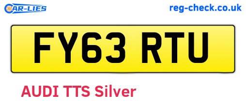 FY63RTU are the vehicle registration plates.
