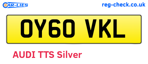 OY60VKL are the vehicle registration plates.