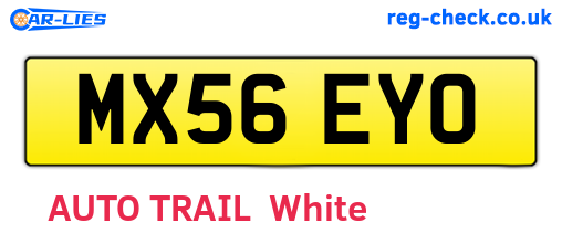 MX56EYO are the vehicle registration plates.