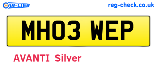 MH03WEP are the vehicle registration plates.