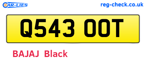 Q543OOT are the vehicle registration plates.
