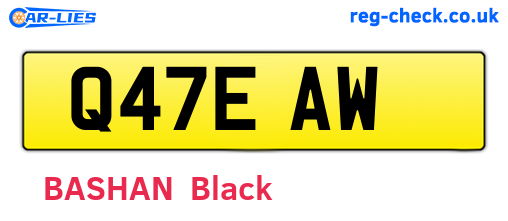 Q47EAW are the vehicle registration plates.