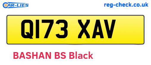 Q173XAV are the vehicle registration plates.