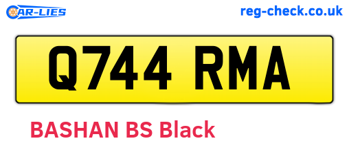 Q744RMA are the vehicle registration plates.