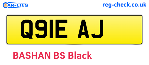 Q91EAJ are the vehicle registration plates.