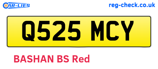 Q525MCY are the vehicle registration plates.