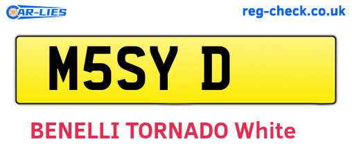 M5SYD are the vehicle registration plates.