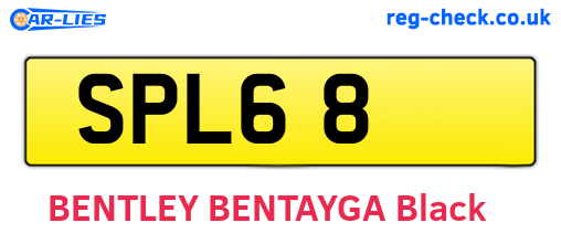 SPL68 are the vehicle registration plates.