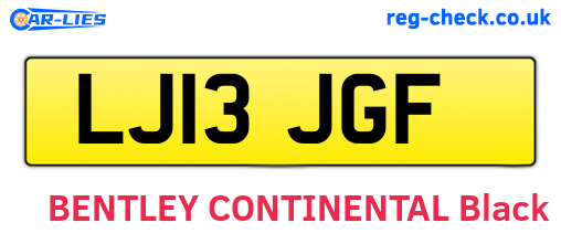 LJ13JGF are the vehicle registration plates.