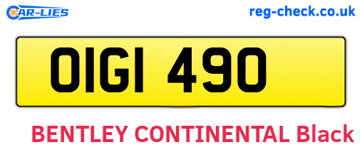 OIG1490 are the vehicle registration plates.