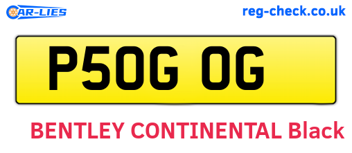 P50GOG are the vehicle registration plates.