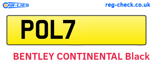 POL7 are the vehicle registration plates.